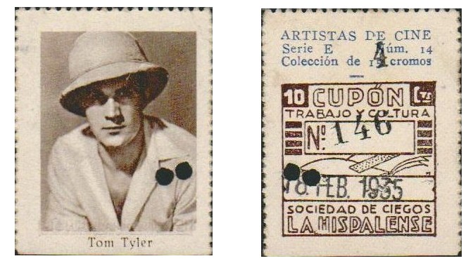 Tom Tyler cupon de ciegos La Hispalense 1935