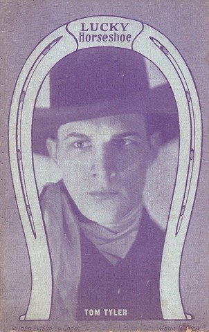 Tom Tyler 1929 Lucky Horseshoe blue exhibit card