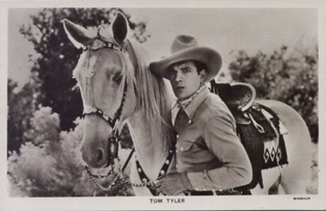 Tom Tyler with horse British postcard