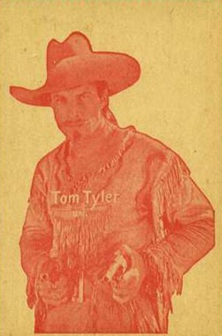Tom Tyler as Buffalo Bill orange on yellow strip card