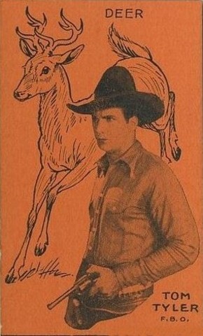 Tom Tyler with a deer strip card orange