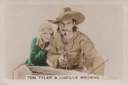 Tom Tyler and Lucile Browne from Battling with Buffalo Bill Boys Cinema card