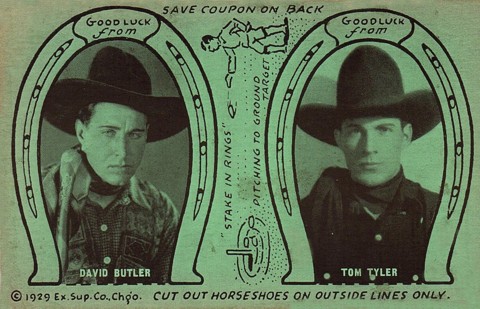 Tom Tyler and David Butler exhibit card