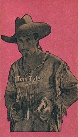 Tom Tyler Battling with Buffalo Bill pink strip card