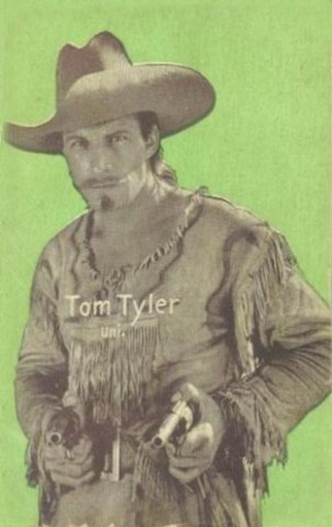 Tom Tyler as Buffalo Bill green postcard
