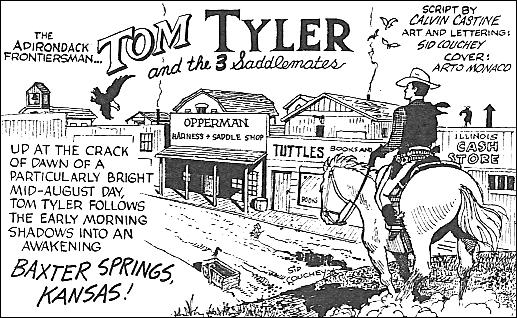Tom Tyler Tales first panel of comic book