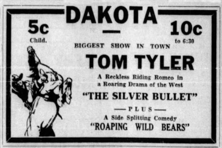 The Silver Bullet theatre ad from Argus Leader Sioux Falls SD May 19 1935