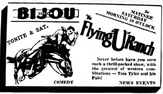 The Flying U Ranch theatre ad from The Post-Crescent Appleton WI February 10 1928
