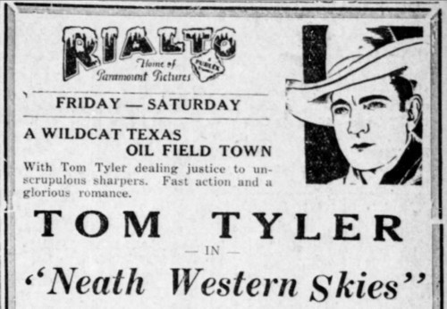 Neath Western Skies theatre ad from Valley Morning Star Harlingen Texas August 7 1930